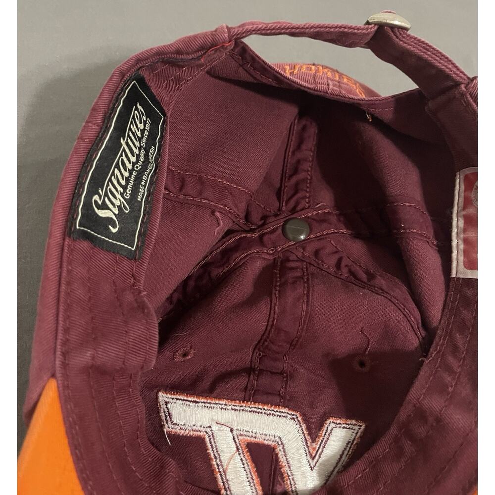 Signatures Official Virginia Tech Hokies Adjustable Hat Cap Maroon VT Logo - Picture 8 of 8